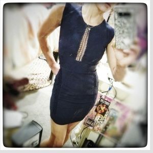 FRENCH CONNECTION Navy Knit Bodycon Dress
